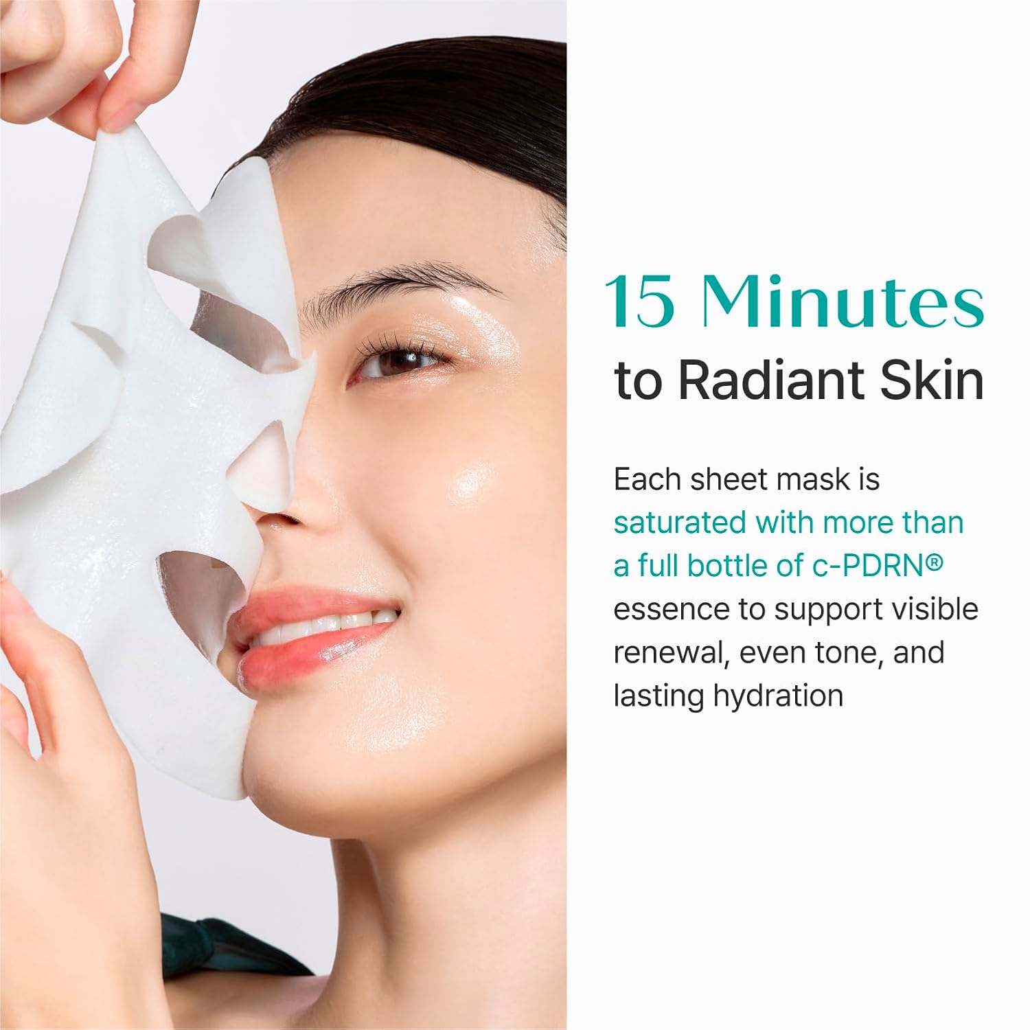 REJURAN® Turnover Mask, c-PDRN® (5ea) – Original Salmon DNA for Firming, Hydration, Repairing & Revitalizing. Achieve Youthful, Radiant Skin. Korean Skincare. Ultra Microfiber Sheet Mask