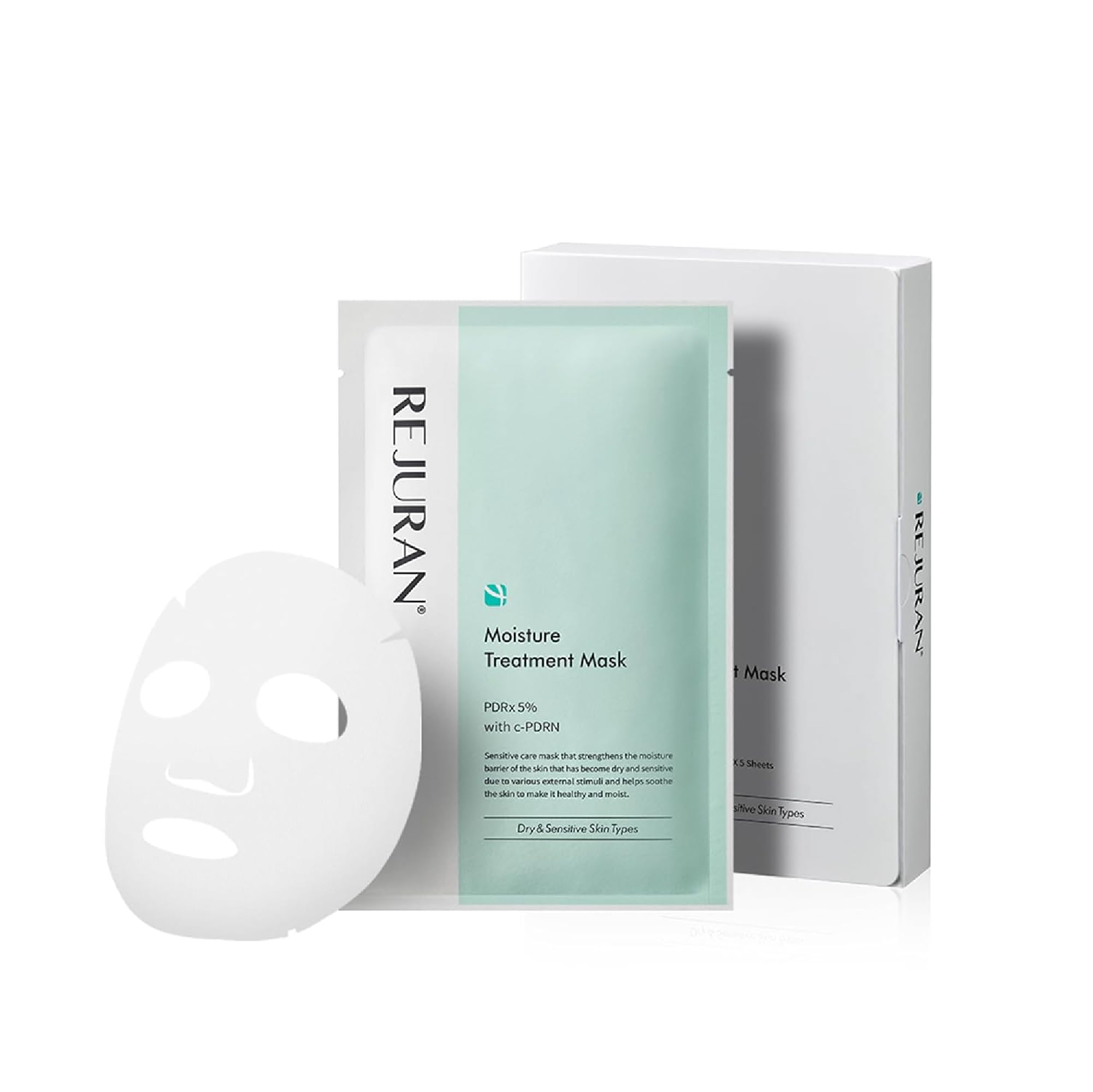 REJURAN® Turnover Mask, c-PDRN® (5ea) – Original Salmon DNA for Firming, Hydration, Repairing & Revitalizing. Achieve Youthful, Radiant Skin. Korean Skincare. Ultra Microfiber Sheet Mask