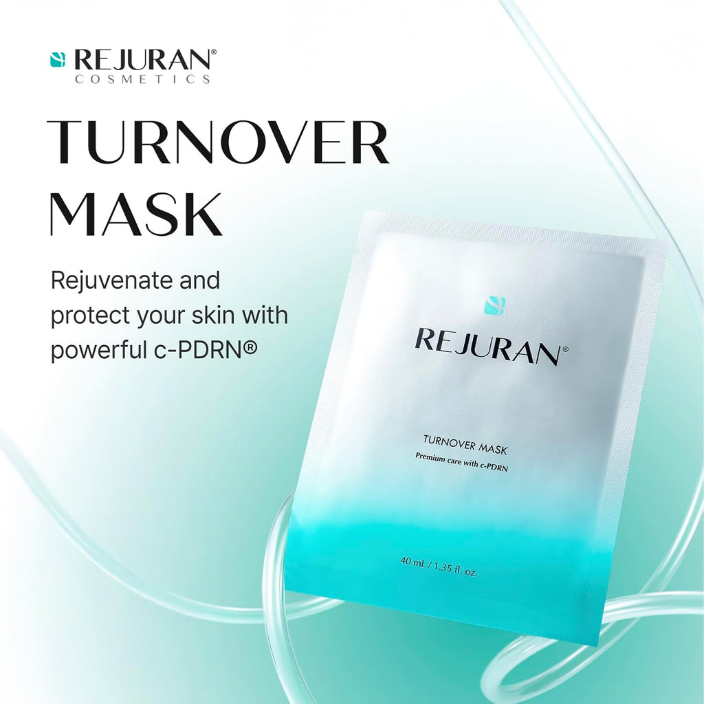 REJURAN® Turnover Mask, c-PDRN® (5ea) – Original Salmon DNA for Firming, Hydration, Repairing & Revitalizing. Achieve Youthful, Radiant Skin. Korean Skincare. Ultra Microfiber Sheet Mask