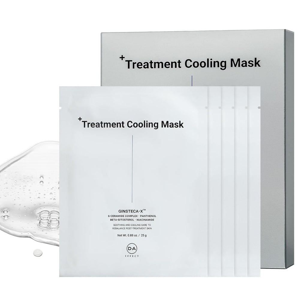 DA EFFECT Cooling Treatment Sheet Mask – Skin Protection & Barrier Repair Care for Stressed, Irritated Skin | Post-Treatment Care | Calming, Hydrating Face Mask | 25g x 5 Sheets