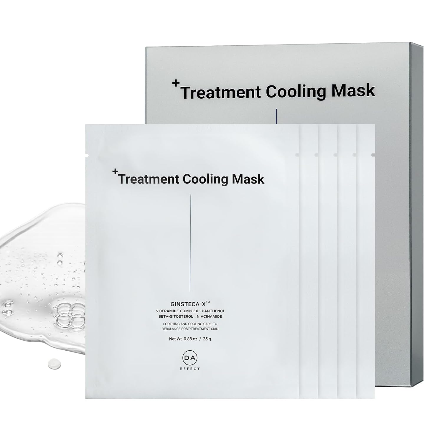 DA EFFECT Cooling Treatment Sheet Mask – Skin Protection & Barrier Repair Care for Stressed, Irritated Skin | Post-Treatment Care | Calming, Hydrating Face Mask | 25g x 5 Sheets