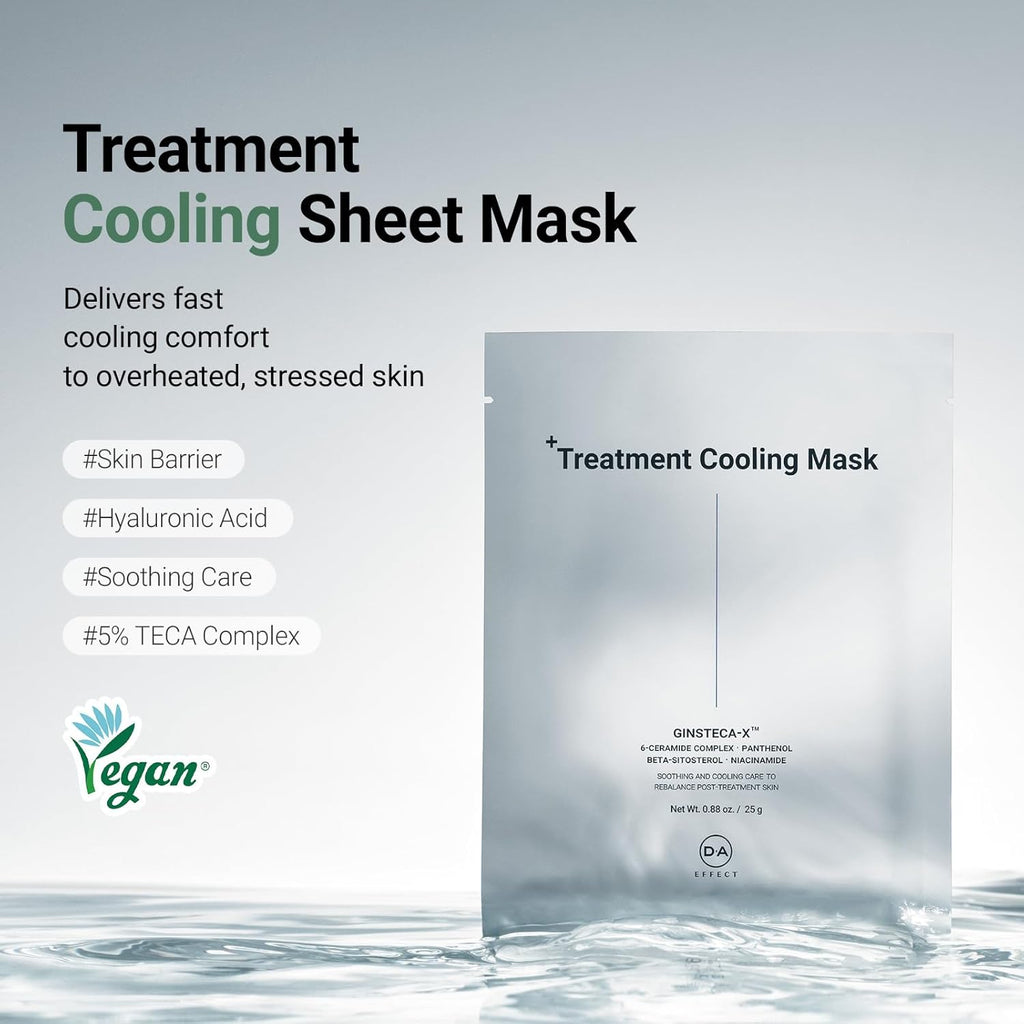 DA EFFECT Cooling Treatment Sheet Mask – Skin Protection & Barrier Repair Care for Stressed, Irritated Skin | Post-Treatment Care | Calming, Hydrating Face Mask | 25g x 5 Sheets