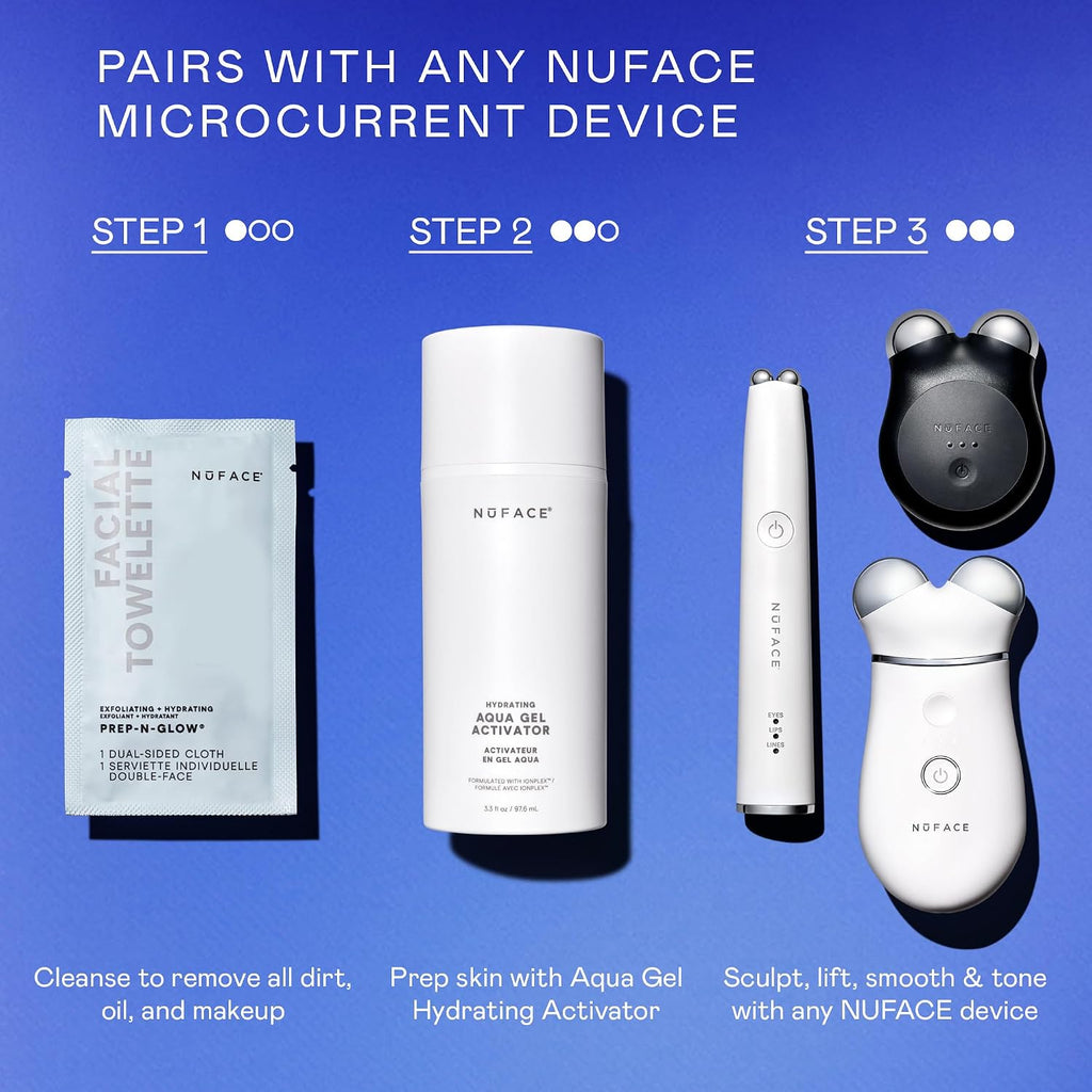 NUFACE IonPlex Aqua Gel Activator - The FDA-Approved Un-Dupeable Microcurrent Facial Device Conductive Gel for Face & Body Devices + Hyaluronic Acid & Glycerin 24-Hour Hydration, 1.69 oz